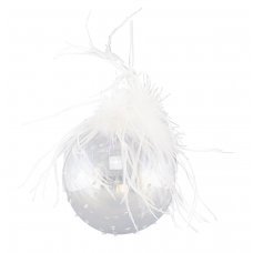 Χριστουγεννιάτικες Γυάλινες Μπάλες Διάφανες με Πούπουλα - Σετ 4 τεμ. (10cm)